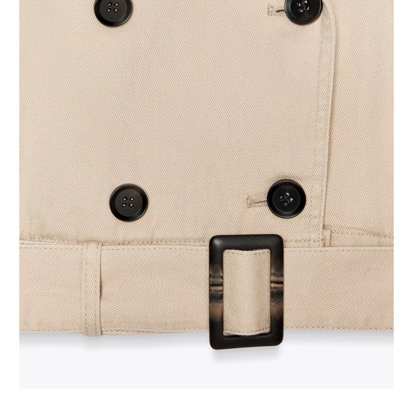 Zara Double-Breasted Trench Coat | L - Picture 5 of 12